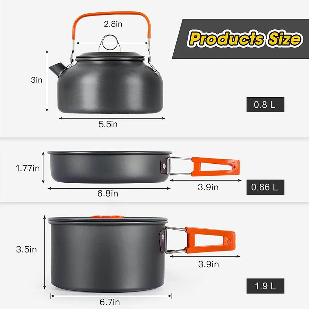 Camping Cooking set Camping Cookware Travel Tableware Outdoor
