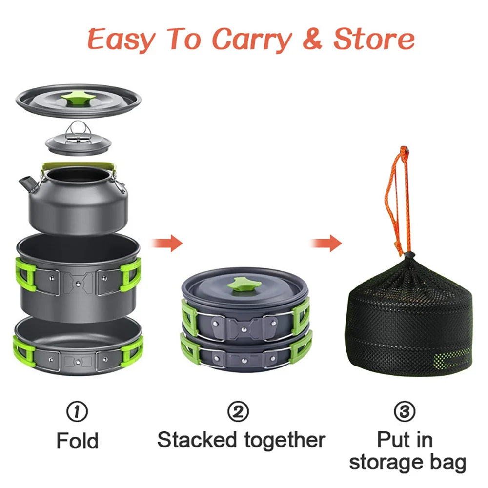 Camping Cooking set Camping Cookware Travel Tableware Outdoor