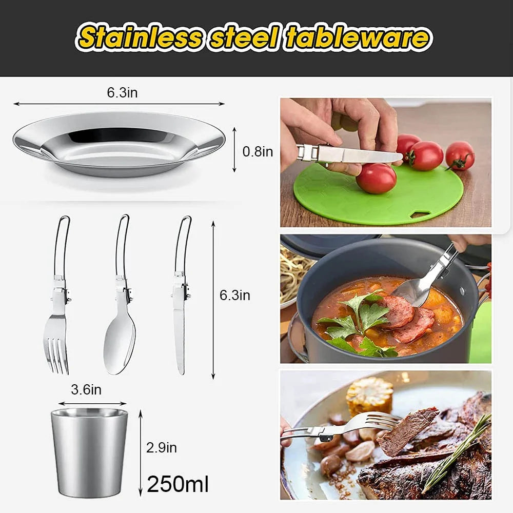 Camping Cooking set Camping Cookware Travel Tableware Outdoor