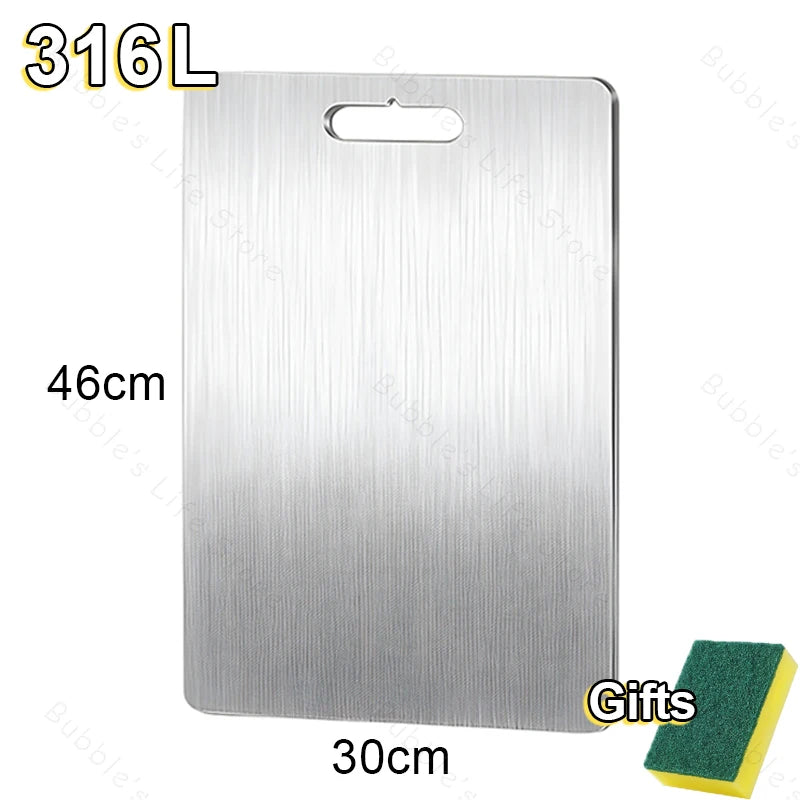 Thickened Stainless Steel Cutting Board Titanium Steel Antibacterial And Mildew-proof Household Cutting Board Kitchen Board 316